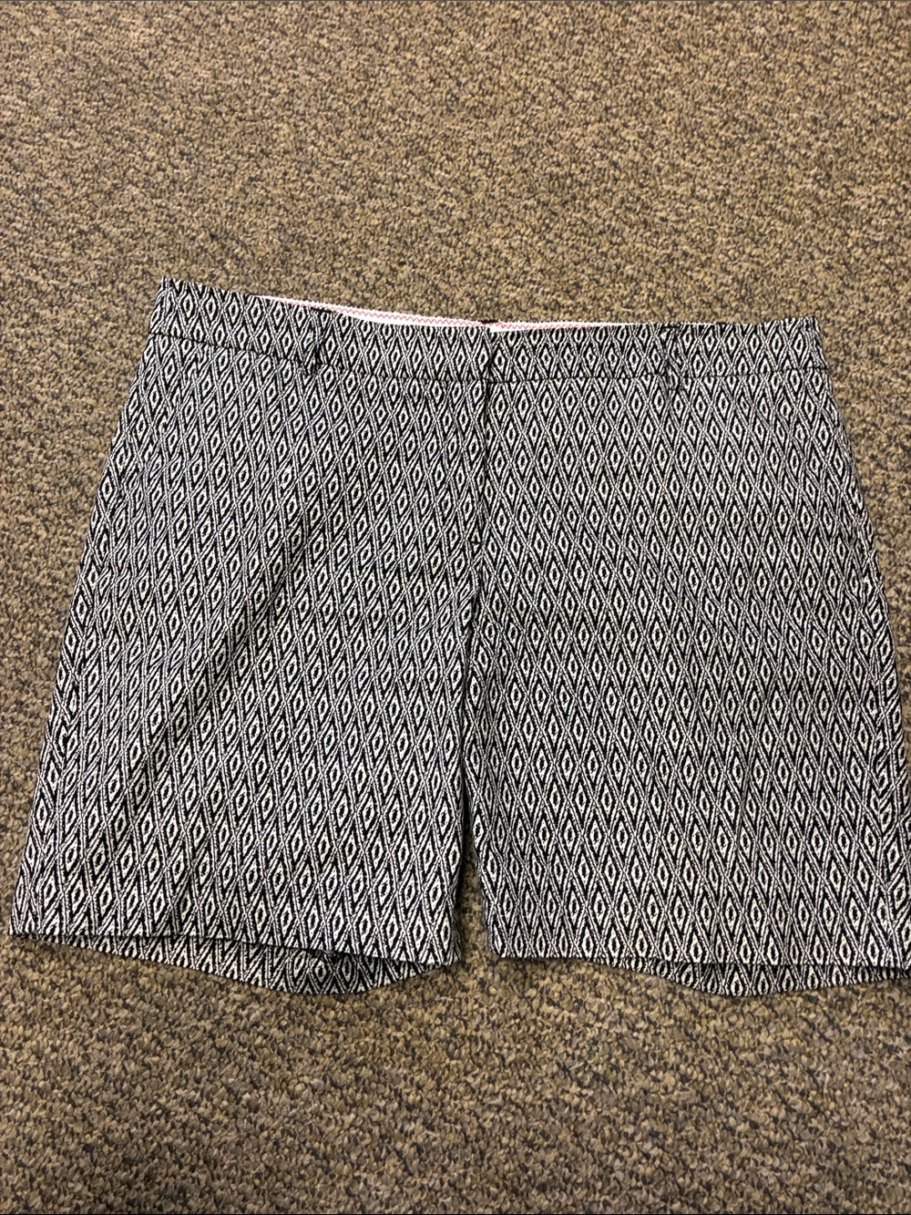 Kenar Black & White Diamond Print Bermuda Shorts LN